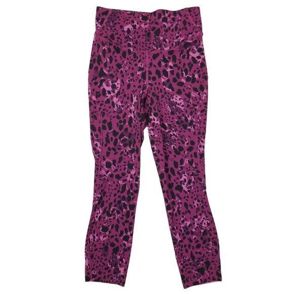 Lululemon Base Pace High-Rise Crop 23" Cheetah Camo Magenta Purple Multi Sz 6 - Picture 1 of 7